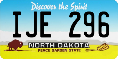 ND license plate IJE296