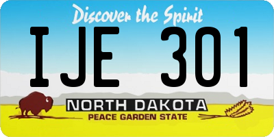 ND license plate IJE301