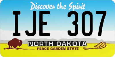 ND license plate IJE307