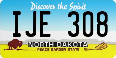 ND license plate IJE308