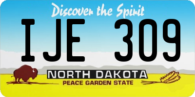 ND license plate IJE309