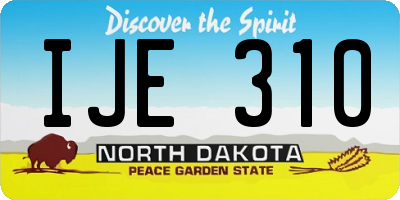 ND license plate IJE310