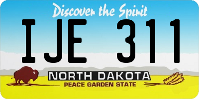 ND license plate IJE311