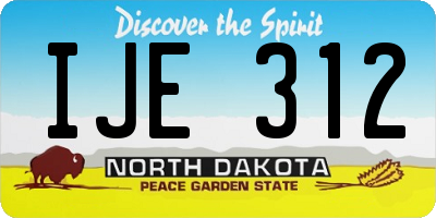 ND license plate IJE312