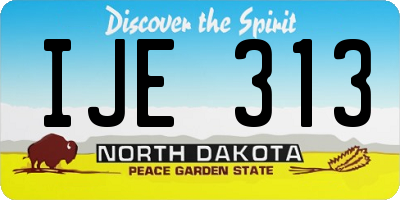 ND license plate IJE313