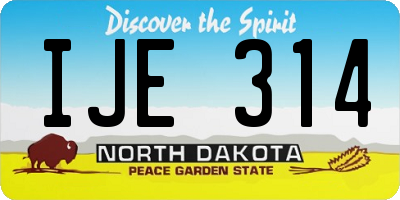 ND license plate IJE314