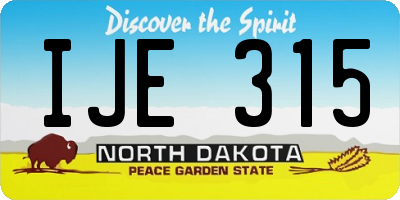 ND license plate IJE315