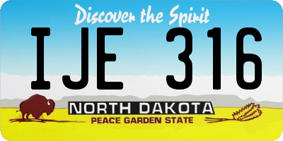 ND license plate IJE316