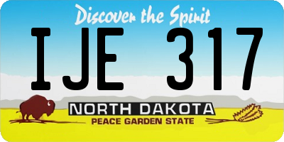 ND license plate IJE317