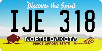 ND license plate IJE318