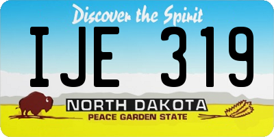 ND license plate IJE319