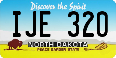 ND license plate IJE320