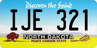 ND license plate IJE321