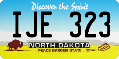 ND license plate IJE323