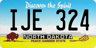 ND license plate IJE324