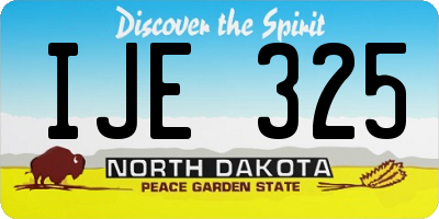 ND license plate IJE325