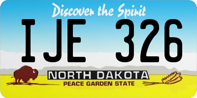 ND license plate IJE326