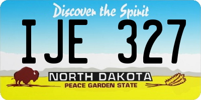ND license plate IJE327