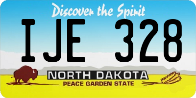 ND license plate IJE328
