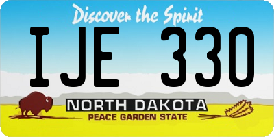 ND license plate IJE330