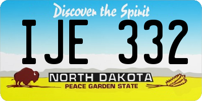 ND license plate IJE332