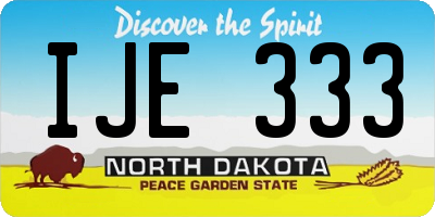 ND license plate IJE333