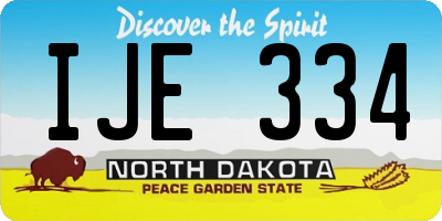 ND license plate IJE334