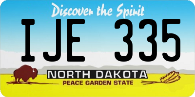 ND license plate IJE335