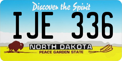 ND license plate IJE336