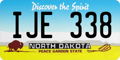 ND license plate IJE338