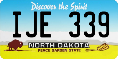 ND license plate IJE339