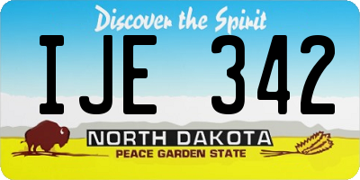 ND license plate IJE342