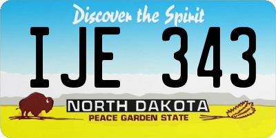 ND license plate IJE343