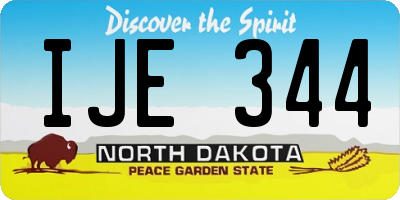 ND license plate IJE344
