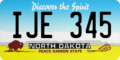 ND license plate IJE345