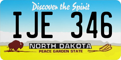 ND license plate IJE346
