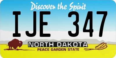 ND license plate IJE347