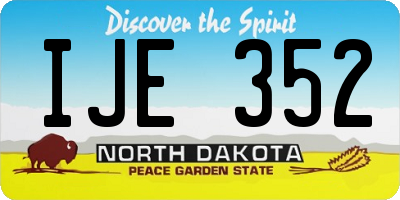 ND license plate IJE352