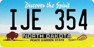 ND license plate IJE354