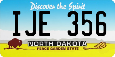 ND license plate IJE356