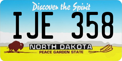 ND license plate IJE358