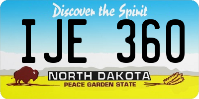 ND license plate IJE360