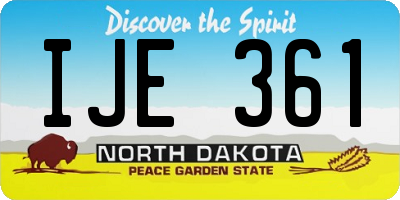 ND license plate IJE361