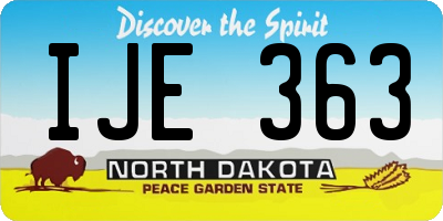 ND license plate IJE363