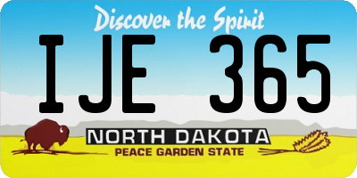 ND license plate IJE365