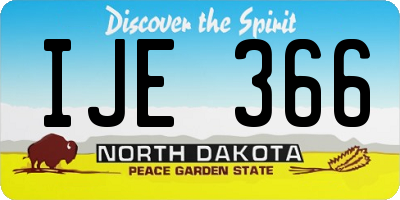 ND license plate IJE366