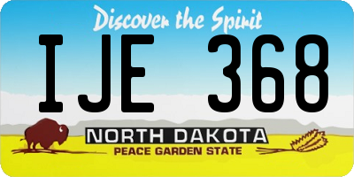 ND license plate IJE368
