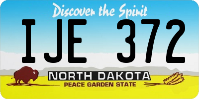 ND license plate IJE372