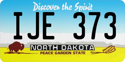 ND license plate IJE373