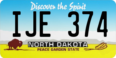 ND license plate IJE374